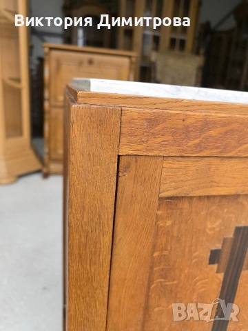 Винтидж шкафче с мрамор, снимка 3 - Шкафове - 53624891