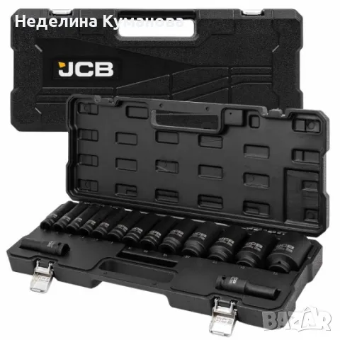 🧨 Дълбоки ударни вложки комплект 12-стенни, 15части (10-36мм), JCB - 4166D-9MPB, снимка 2 - Куфари с инструменти - 48624314