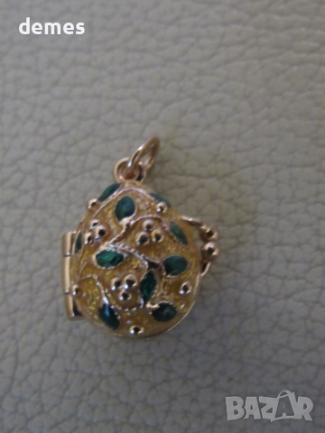 Фино дамско колие с висулка- Яйце Фаберже, ново, снимка 3 - Колиета, медальони, синджири - 53089325