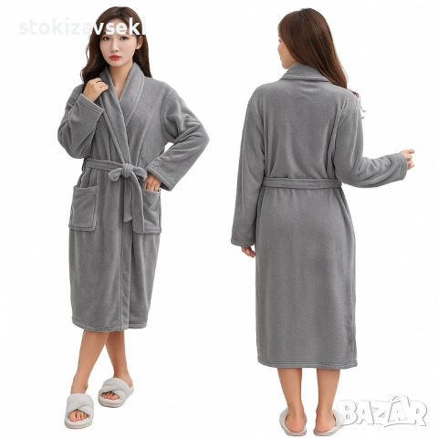 Дамски хотелски халат, класически, удобен, топъл, с връзки, мек, снимка 6 - Други - 54125983