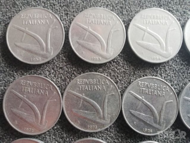 лот от 17 монети от 10 италиянски чинтезими различни години, снимка 3 - Нумизматика и бонистика - 45307333