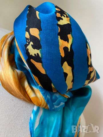 Копринен шал/ кърпа за глава, снимка 2 - Шалове - 46446304