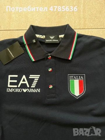 Тениска с яка Armani/ EA7 размер S , снимка 3 - Тениски - 54249529