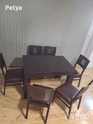 Трапезна маса + 6 стола, снимка 2 - Маси - 45472486