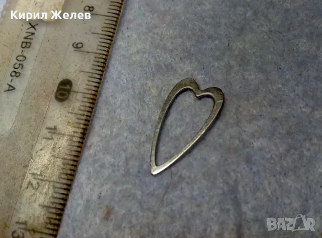 СТАР СТИЛНО ОРНАМЕНТИРАН НЕЖЕН СРЕБЪРЕН ПЕНДАНТ СЪРЧИЦЕ СРЕБРО ВИСОКА ПРОБА с БЯЛА ПОЗЛАТА 49487, снимка 11 - Антикварни и старинни предмети - 49682718