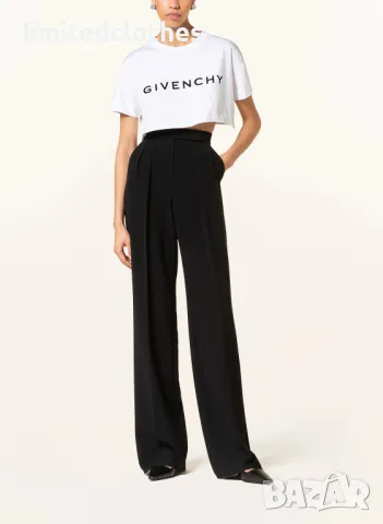 GIVENCHY White Archetype Logo Print Cropped Дамска Тениска size L, снимка 3 - Тениски - 46950646