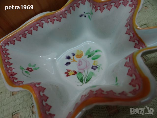 Порцеланов съд с формата на листо на ADAMS, с търговското наименование Calyx ware, снимка 3 - Антикварни и старинни предмети - 46790075