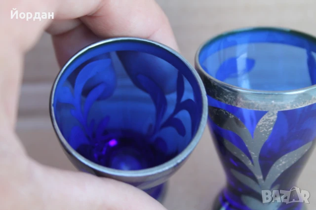 Стъклени чаши със сребърна украса, снимка 10 - Чаши - 51107959