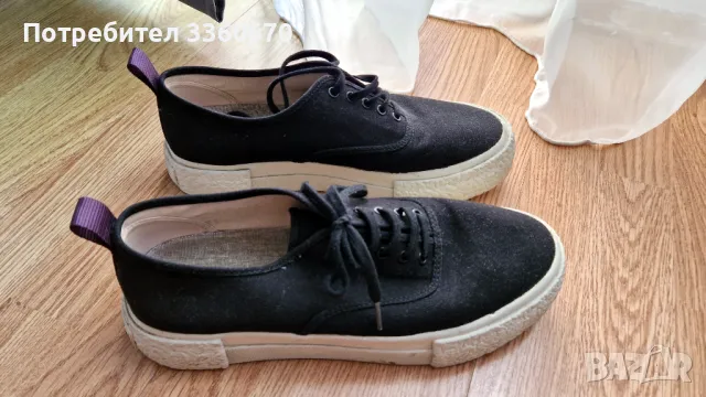 Обувки Eytys H&M Collaboration Platform Canvas Sneakers N43/44 / черни, снимка 1 - Ежедневни обувки - 48363526