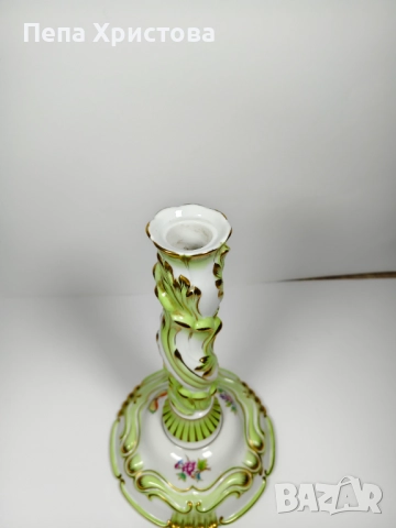 Свещник от унгарски порцелан Herend "Fancy Queen Victoria VBO", снимка 5 - Други - 51476455