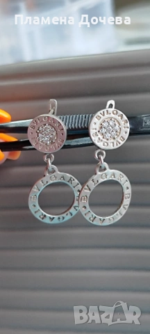 Сребърни обеци BVLGARI 