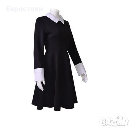 Детски карнавален костюм Wednesday Addams с перука, готическа черна рокля на Wednesday Addams, снимка 4 - Детски комплекти - 46698254