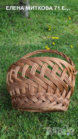 Голяма и дълбока ратанова кошница, снимка 2 - Антикварни и старинни предмети - 54259084