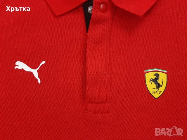 Puma x Ferrari - Оригинална мъжка тениска с яка размер S, снимка 6 - Тениски - 53010992