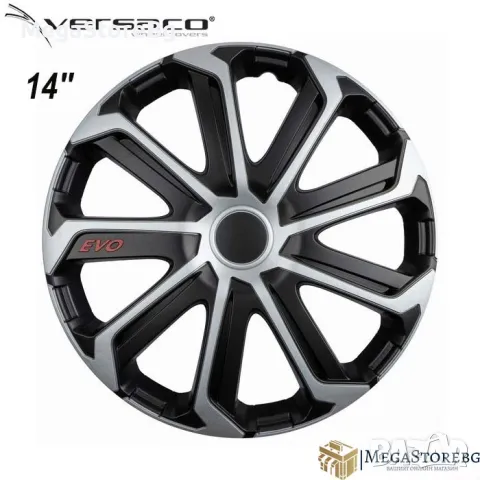 Тасове за джанти 14'' Versaco Evo Black/Silver, снимка 1 - Аксесоари и консумативи - 46894236