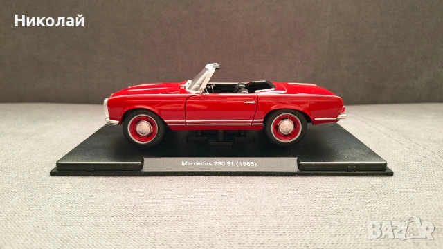 1965 Mercedes-Benz 230 SL (W113) 1:24 Leo Models Diecast Колекционерски модел количка, снимка 6 - Колекции - 53357461