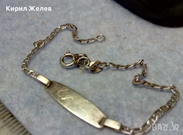 ИЗЯЩНА ИТАЛИАНСКА СРЕБЪРНА ГРИВНА СРЕБРО 925 ITALY с БЯЛА ПОЗЛАТА и ГРАВИРАНО СЪРЧИЦЕ 43380, снимка 7 - Гривни - 49704672