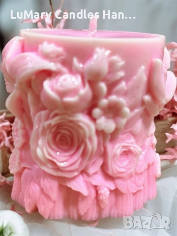 Свещ “ Розов шепот”, снимка 2 - Декорация за дома - 53225385