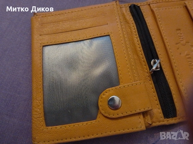 Немски Марков портфейл естествена кожа с много прегради 225х 90 мм като нов, снимка 4 - Портфейли, портмонета - 54042938