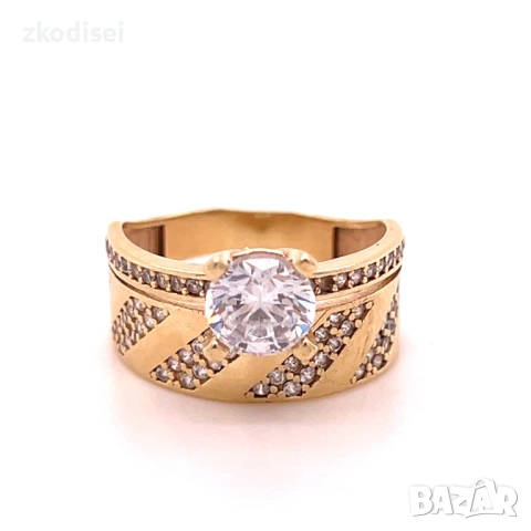 Златен дамски пръстен 3,70гр. размер:52 14кр. проба:585 модел:36327-1