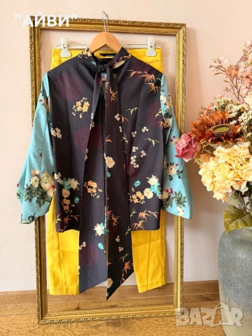 Дамски стилен панталон и риза VERO MODA, снимка 4 - Панталони - 53889568