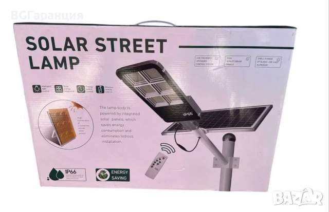 Соларна улична LED лампа JORTAN с панел и стойка - IP66, снимка 5 - Лед осветление - 52018835