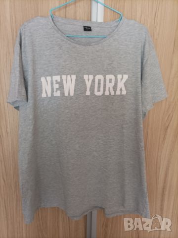 Памучна тениска с надпис New York 