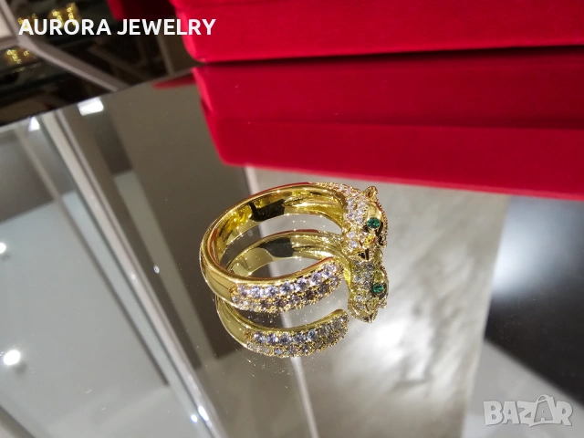 CARTIER Panthere de Cartier Gold Paved Diamonds Дамски Пръстен, снимка 6 - Пръстени - 53238152