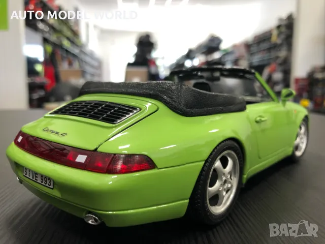 Метална колекционерска количка BBURAGO PORSCHE 993 CABRIOLET 1:18 НОВА, снимка 2 - Колекции - 47123233