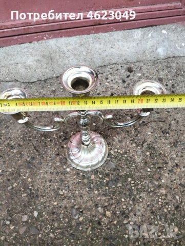 Немски посребрен свещник BMF, снимка 3 - Антикварни и старинни предмети - 52366316