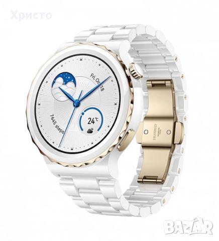 ГАРАНЦИОНЕН!!! Смарт часовник Huawei Watch GT3 PRO, 43 mm, Ceramic Strap, White, снимка 1 - Смарт часовници - 46600257