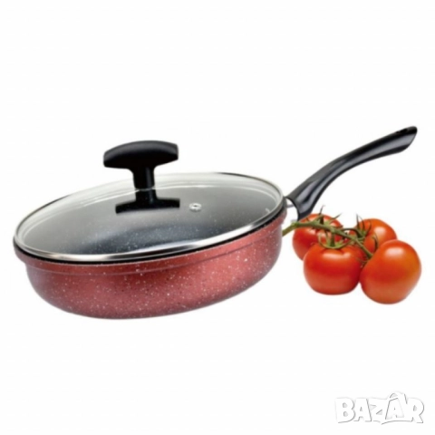 Дълбок тиган с капак Rosberg, Ø 22/26/28 см, Мраморно покритие, Индукция, Бордо меланж, снимка 4 - Съдове за готвене - 52137506