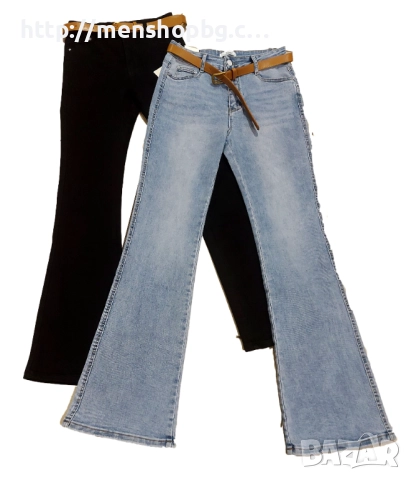 Дамски дънки чарлстон с колан