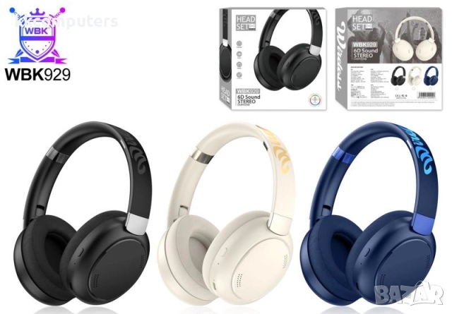 Bluetooth Handsfree Wireless Слушалки WBK929 /Син/ Баркод : 2404092, снимка 2 - Bluetooth слушалки - 52573615