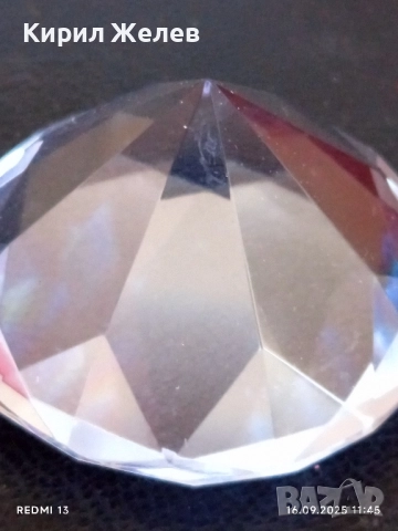Преспасие от кристално стъкло с форма на диамант много красиво 48991, снимка 2 - Други - 51730559