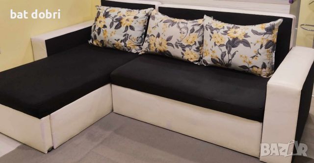 Холов ъглов диван с функция сън , снимка 2 - Дивани и мека мебел - 46393621