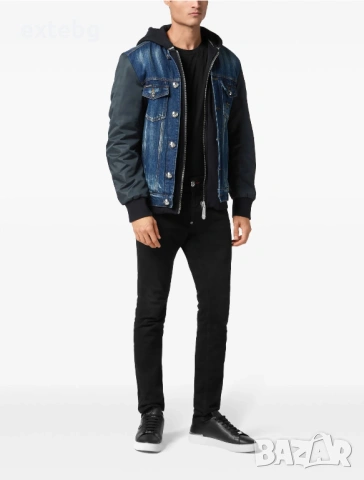 PHILIPP PLEIN оригинално ново дънково яке XXL, снимка 3 - Якета - 53831993