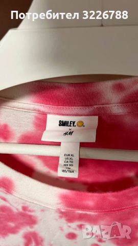 Розова мъжка тениска H&M / XL размер, снимка 3 - Тениски - 45569521