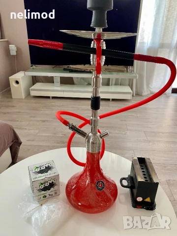 Amy Deluxe -  SS06 Неръждаема стомана/Червено , пълен комплект, снимка 8 - Наргилета - 50446489