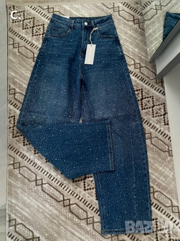 Дамски дънки балон с камъни