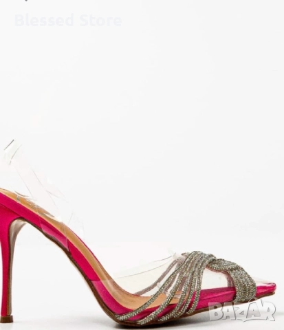 Прозрачни обувки с ток, снимка 8 - Дамски обувки на ток - 52907348