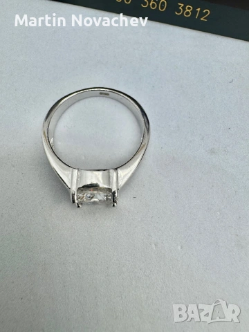 Сребърен пръстен с мойсанит (Диамант) 2 карата, снимка 6 - Пръстени - 53076774