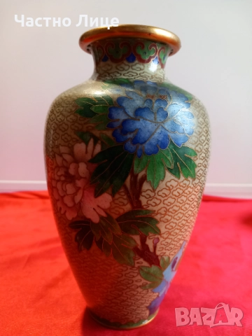 КЛОАЗОНЕ, Ваза Бронз с Клетъчен Емайл