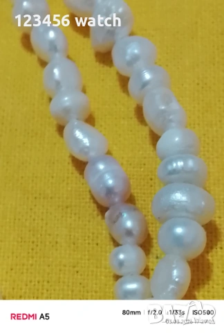 Старо колие от естествени перли, снимка 6 - Колиета, медальони, синджири - 53696176