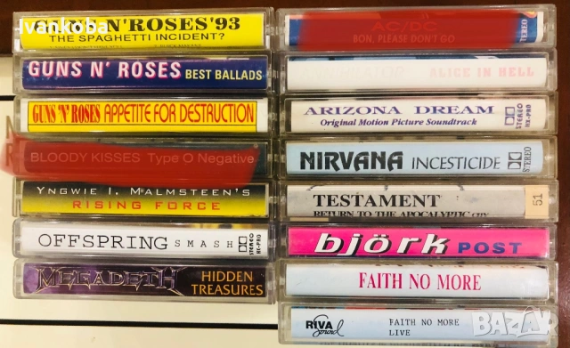 Аудио касети с рок и метъл от 80-те и 90-те