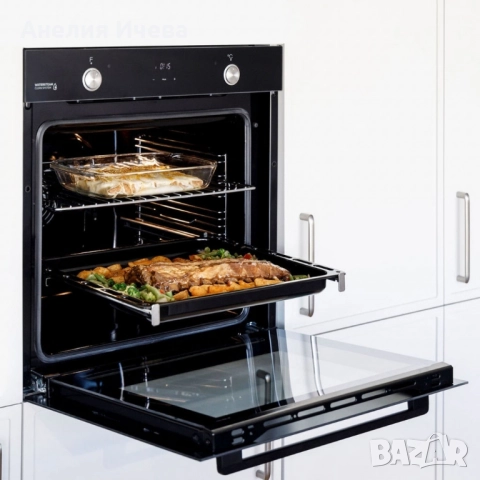 Вградена многофункционална фурна Taurus HM978BKD – 78 л, 3100 W, WaterSteam Clean, клас A, снимка 8 - Печки, фурни - 52008023