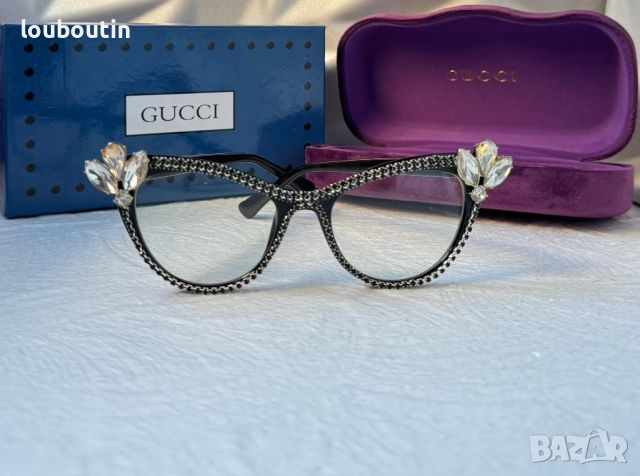 Gucci очила за компютър прозрачни с камъни слънчеви диоптрични рамки , снимка 7 - Слънчеви и диоптрични очила - 45249079