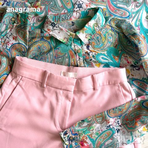 Фина памучна риза и прекрасен панталон в бледо розово, снимка 3 - Панталони - 46359343