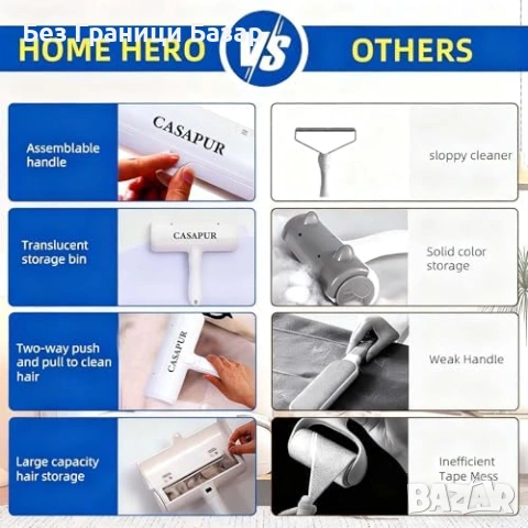 Нов Ролер за косми от домашни любимци, многократен, лесно почистване, снимка 6 - Други стоки за дома - 53535924