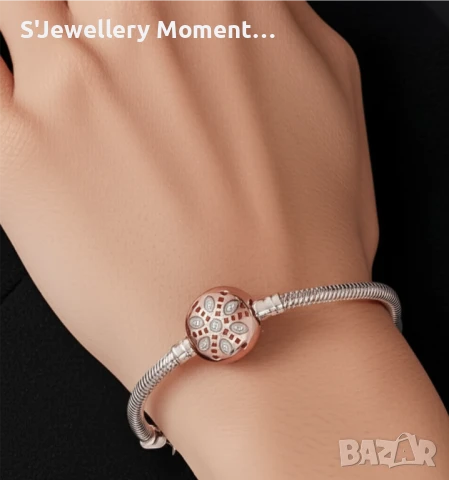 Пандора сребро 925 Pandora Rose Gold, снимка 4 - Гривни - 39915094